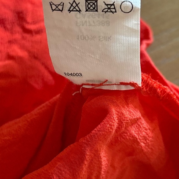 J. Crew Vibrant Poppy 100% Silk Button-Down Collared Pocket Front Shirt, Size XS - Picture 8 of 8